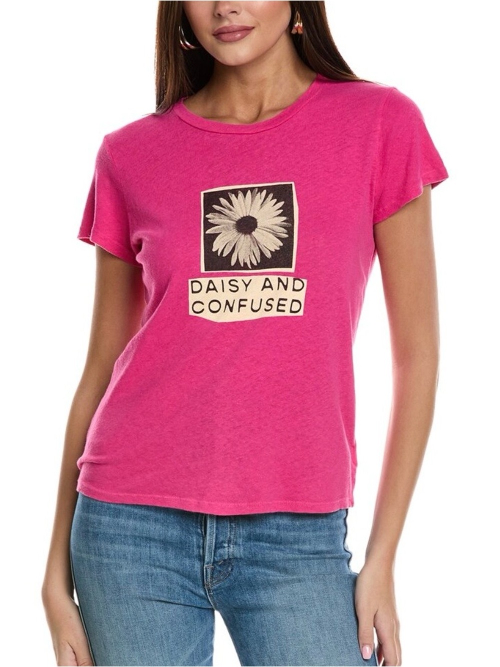 Women’s Pink Daisy Graphic Short-Sleeve Tee
